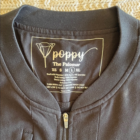 Poppy The Palomar Black Scrub Jacket Sz L - Picture 7 of 13